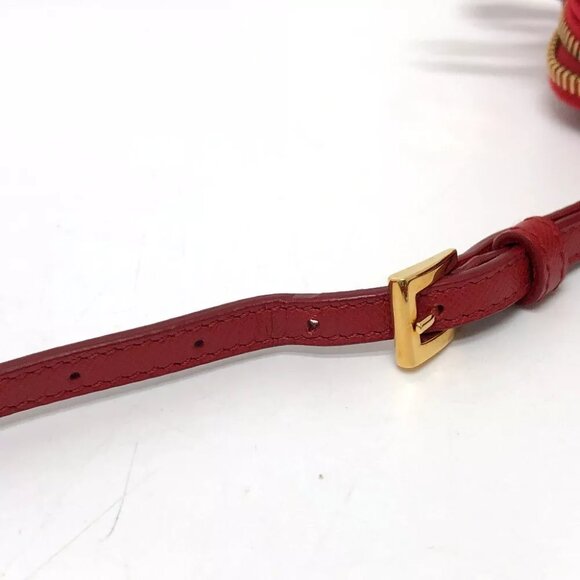 PRADA triangle logo Crossbody Pochette Shoulder Bag Nylon Red - Picture 11 of 14